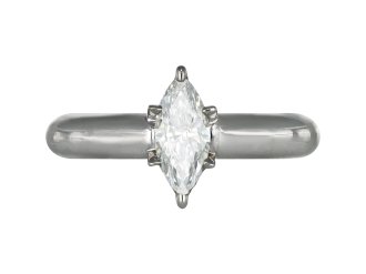 Marquise shape diamond solitaire ring