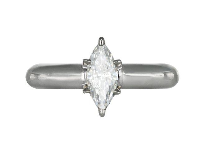 Marquise shape diamond solitaire ring