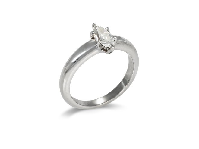 Marquise shape diamond solitaire ring