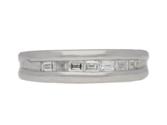 Platinum and diamond half eternity ring