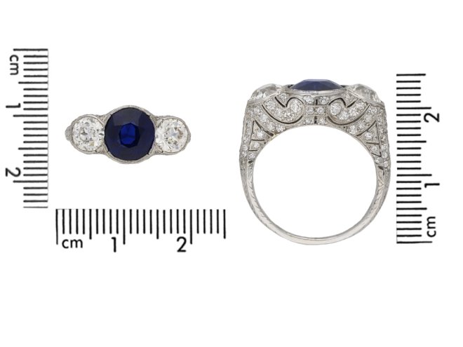 Antique sapphire and diamond ring berganza hatton garden