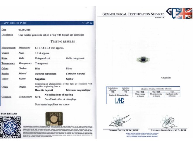 Art Deco Sapphire and Diamond Ring berganza hatton garden