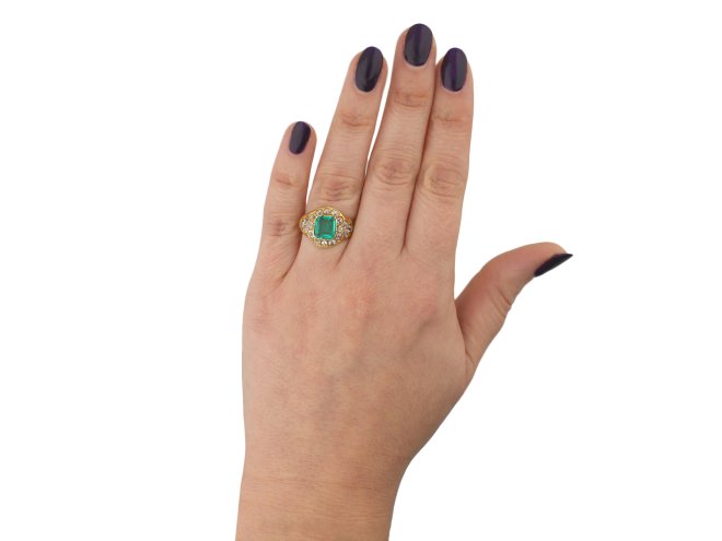 Victorian colombian emerald diamond ring berganza hatton garden