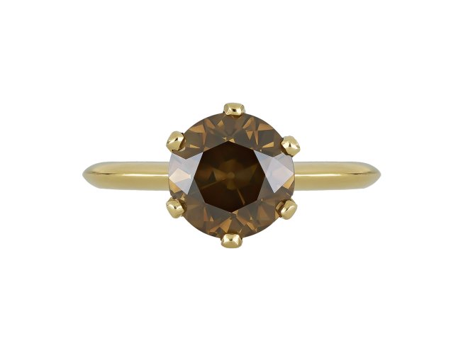 Fancy coloured diamond ring.