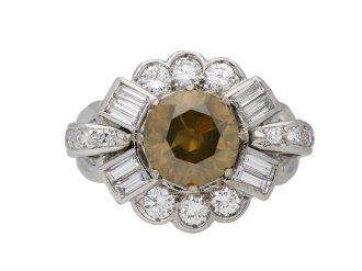 Fancy colour diamond ring berganza hatton garden