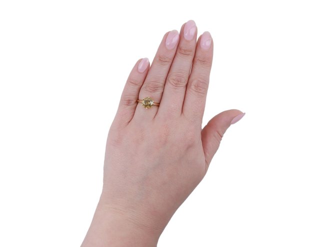 Fancy coloured diamond ring.