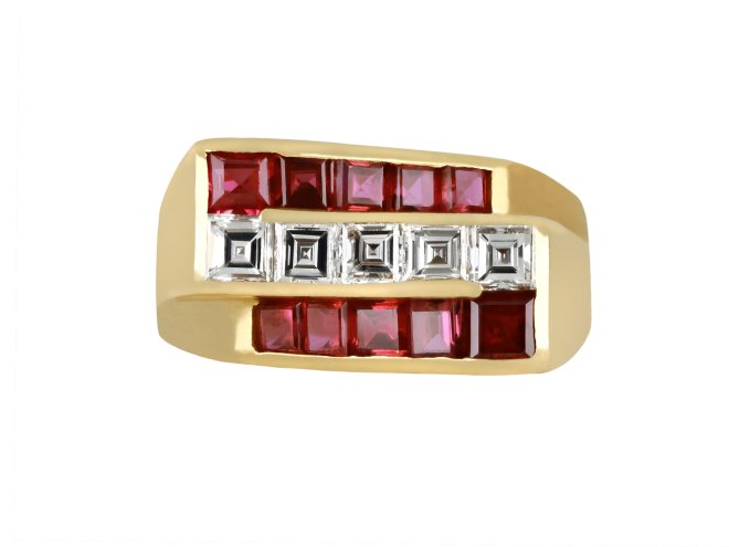 Oscar Heyman Brothers ruby and diamond ring, American, circa 1940.