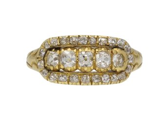 Edwardian diamond cluster ring by Wilson & Sharp, English, circa 1906.