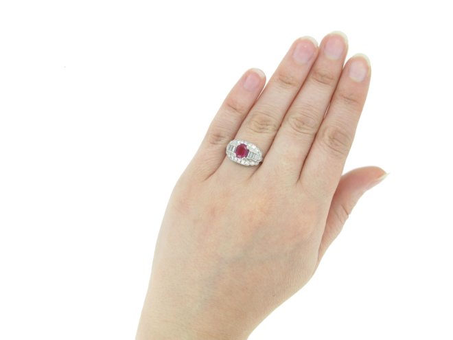 vintage Whitehouse Bros ruby diamond ring berganza hatton garden