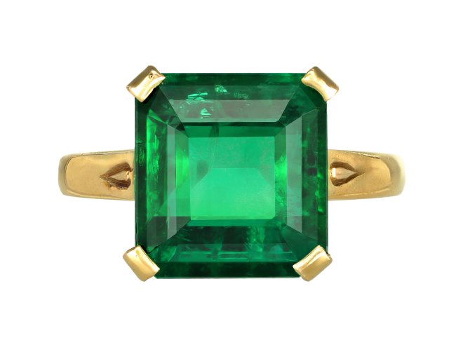 Vintage emerald solitaire ring berganza hatton garden