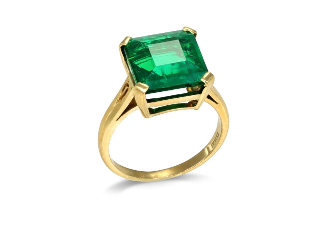 Vintage emerald solitaire ring berganza hatton garden