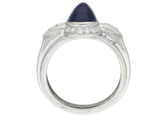 antique suger loaf sapphire diamond ring hatton garden berganza