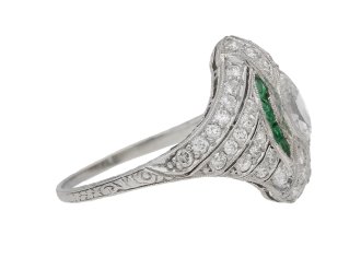 Antique emerald diamond ring berganza hatton garden