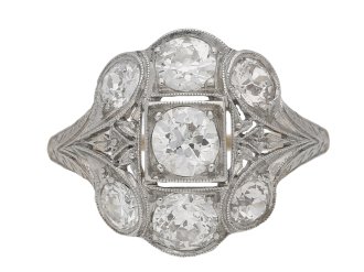 Edwardian diamond cluster ring, English, circa 1910.