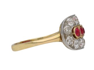 Ruby and diamond saddle ring berganza hatton garden