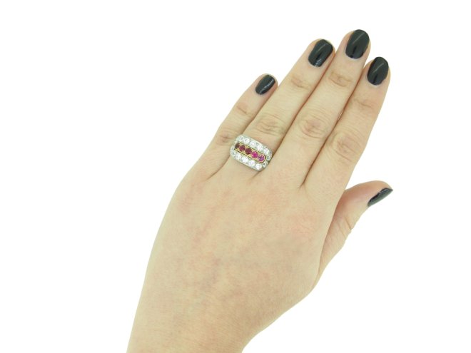 Ruby and diamond saddle ring berganza hatton garden