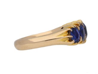 Antique five stone sapphire ring, circa 1900. 