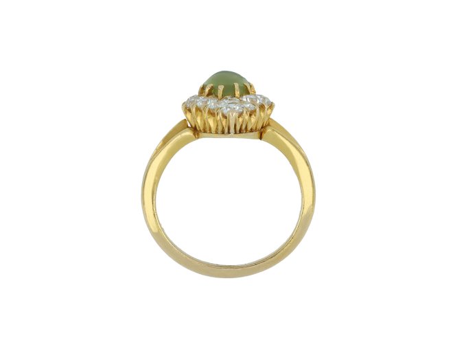 chrysoberyl and diamond marquise cluster ring hatton garden