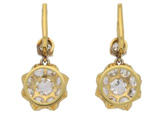 Antique Diamond Cluster Earrings berganza hatton garden