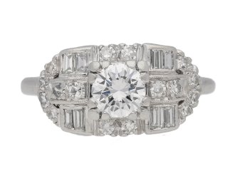 Vintage diamond cluster ring, circa 1950. 
