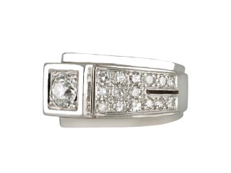 Diamond cocktail ring, French, circa 1945. 