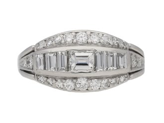Diamond cluster ring, circa 1950.
