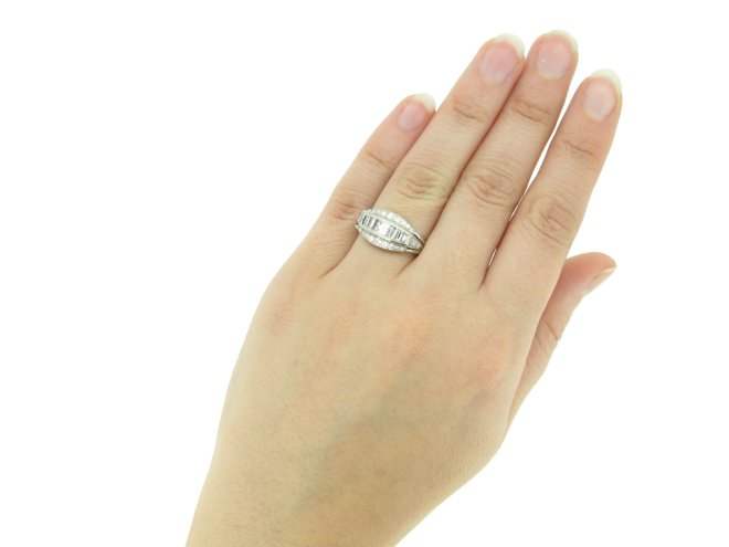 Baguette round diamond ring berganza hatton garden