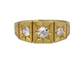 Victorian three stone diamond ring, circa 1890. 