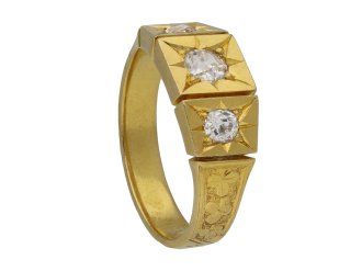 Victorian three stone diamond ring, circa 1890. 