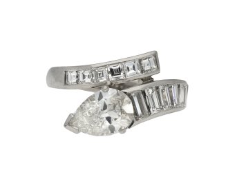 Vintage diamond crossover ring hatton garden