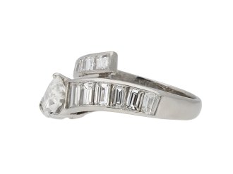 Vintage diamond crossover ring hatton garden