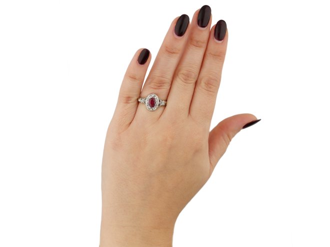 Victorian ruby and diamond cluster ring berganza hatton garden