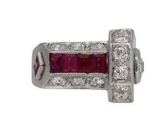 Art Deco ruby and diamond ring berganza hatton garden