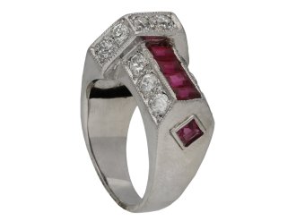 Art Deco ruby and diamond ring berganza hatton garden