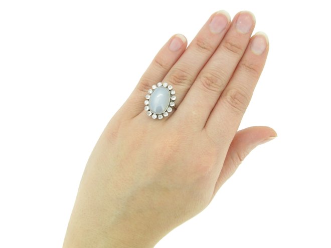 Star sapphire and diamond coronet cluster ring, circa 1920. berganza hatton garden