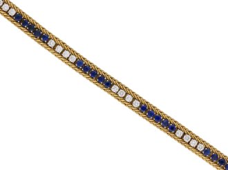 Oscar Heyman Brothers sapphire and diamond bracelet, circa 1960.