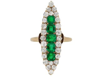 Antique emerald diamond ring berganza hatton garden
