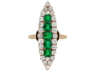 Antique emerald diamond ring berganza hatton garden