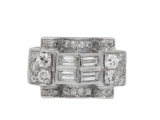 Art Deco diamond ring, circa 1955.  Hatton Garden