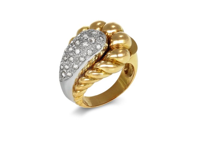 Diamond cocktail ring, French, circa 1950.