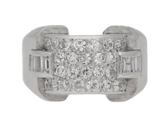 Art Deco diamond cocktail ring, circa 1935.    