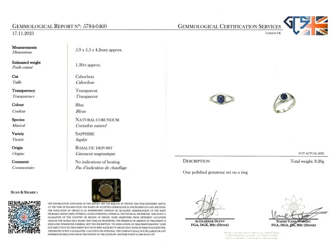 Kind & Sons sugarloaf cabochon sapphire ring, circa 1935. berganza hatton garden