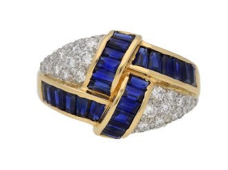 Oscar Heyman Brothers sapphire and diamond ring, American, circa 1970.