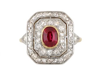 Edwardian ruby and diamond cluster ring circa 1905 hatton garden