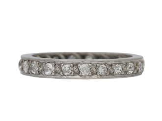 Diamond set eternity ring, circa 1935.