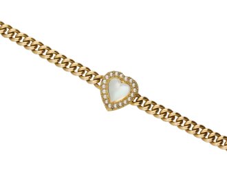 Victorian moonstone and pearl bracelet, English, circa 1895.