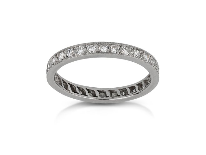 Diamond set eternity ring, circa 1925.
