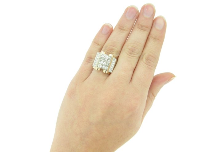 Vintage diamond twist eternity ring, French,