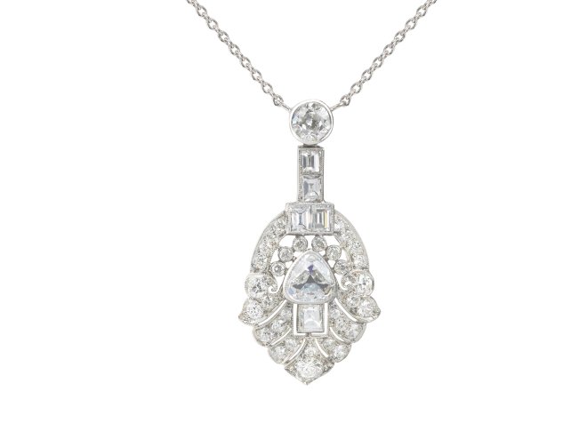 Art Deco diamond necklace, circa 1920.